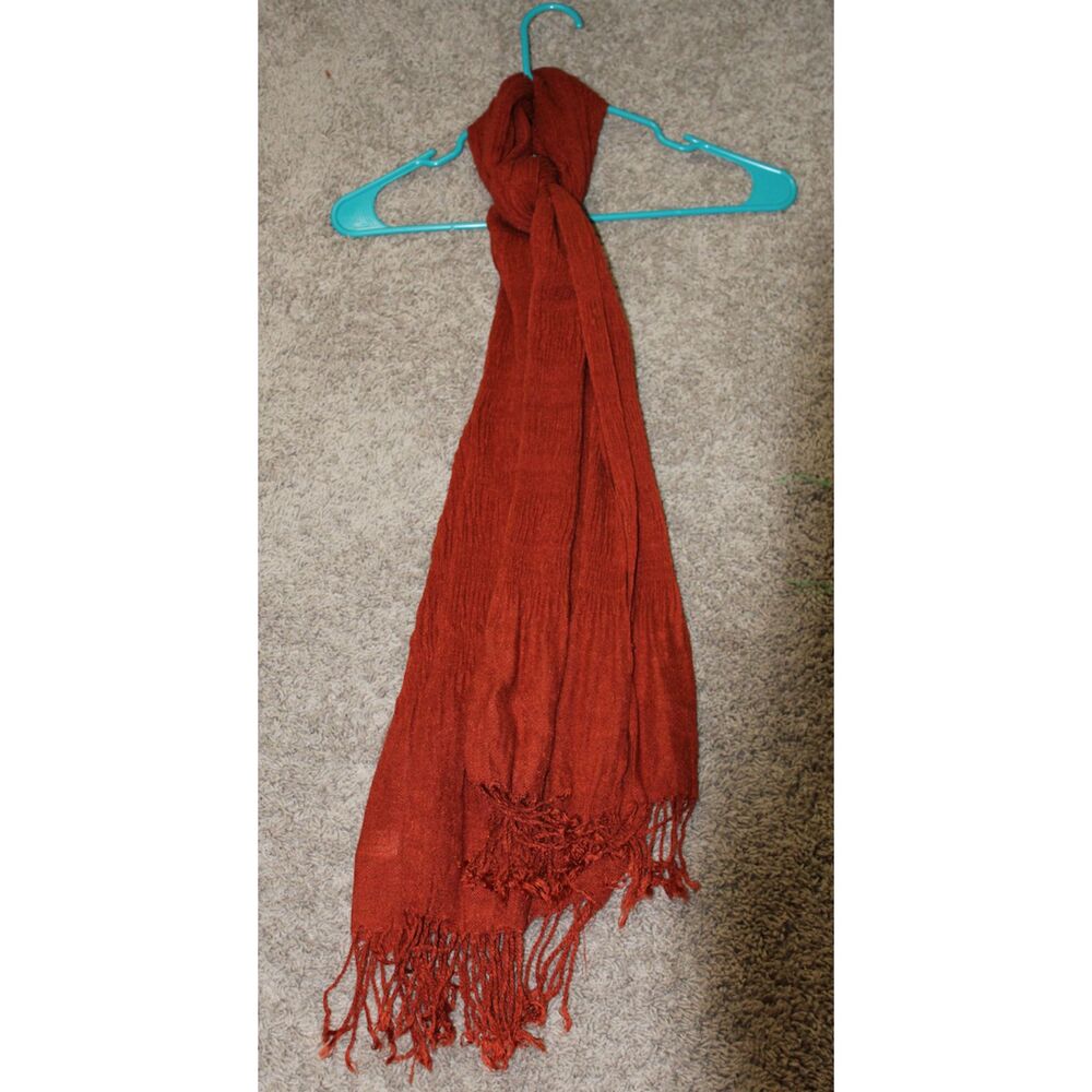 Burnt Orange Pashmina & Silk Scarf